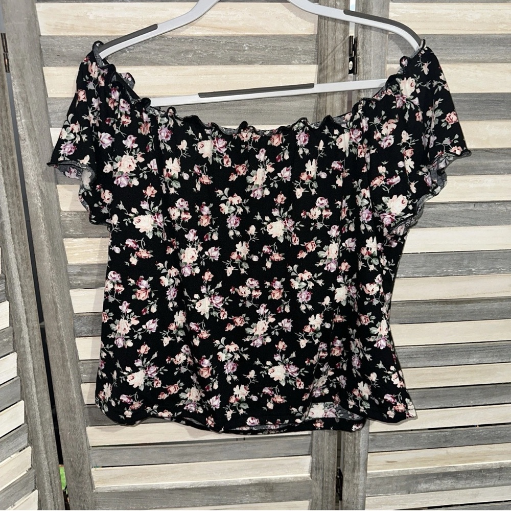 Shein Floral Print Off Shoulder Top - 2XL - NIP